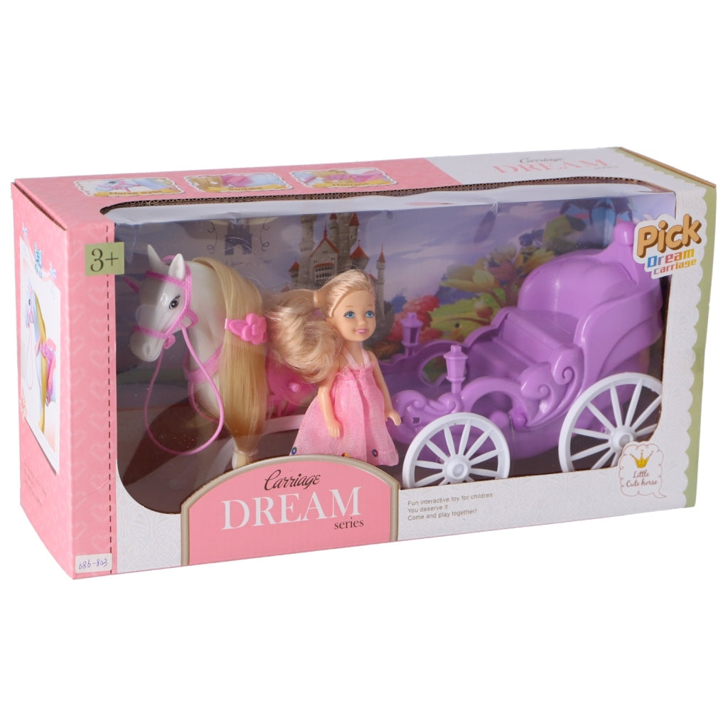 Other brands horse with carriage + doll play set assorted