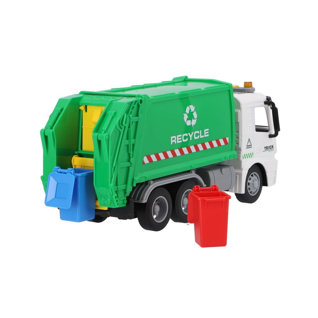 Otras marcas camion basura reciclado 30 cm + luz y sonido verde blanco
