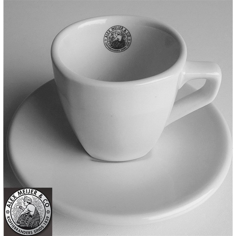 Testa espresso intermezzo e piattino Alex Meijer Logo 3 pezzi