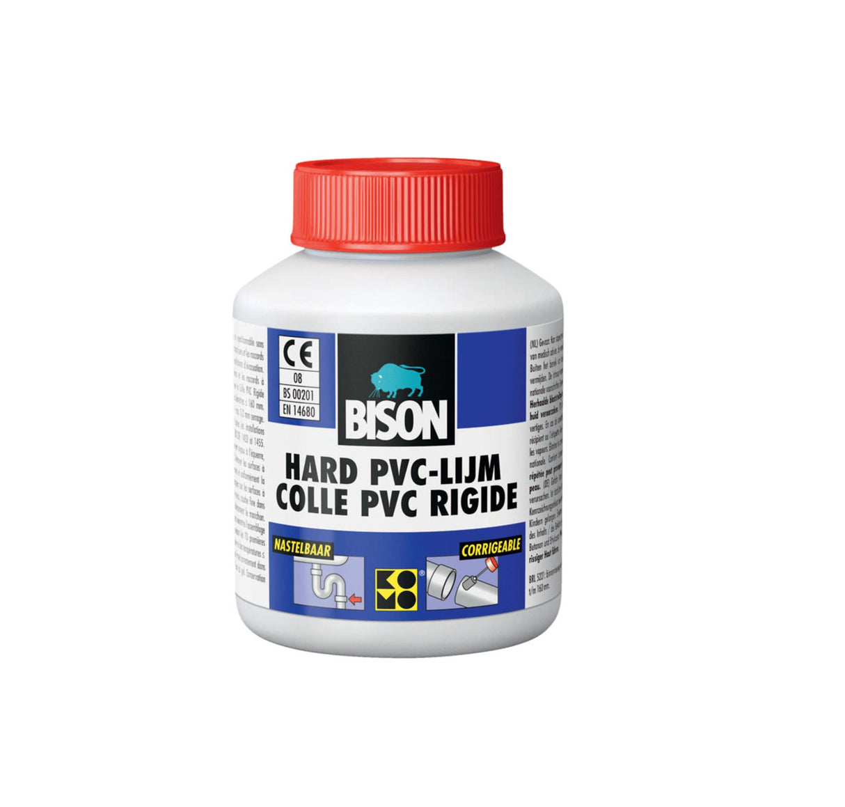 Bison dur PVC Glue Fial 100 ml avec pinceau