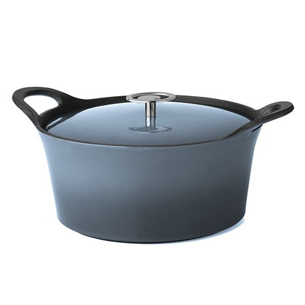 Cuisinox volcan cast iron frying pan 24 cm 3.4l denim blue enameled