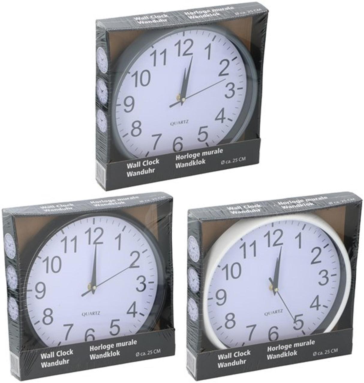 Arti casa wandklok ø25x3cm kunststof