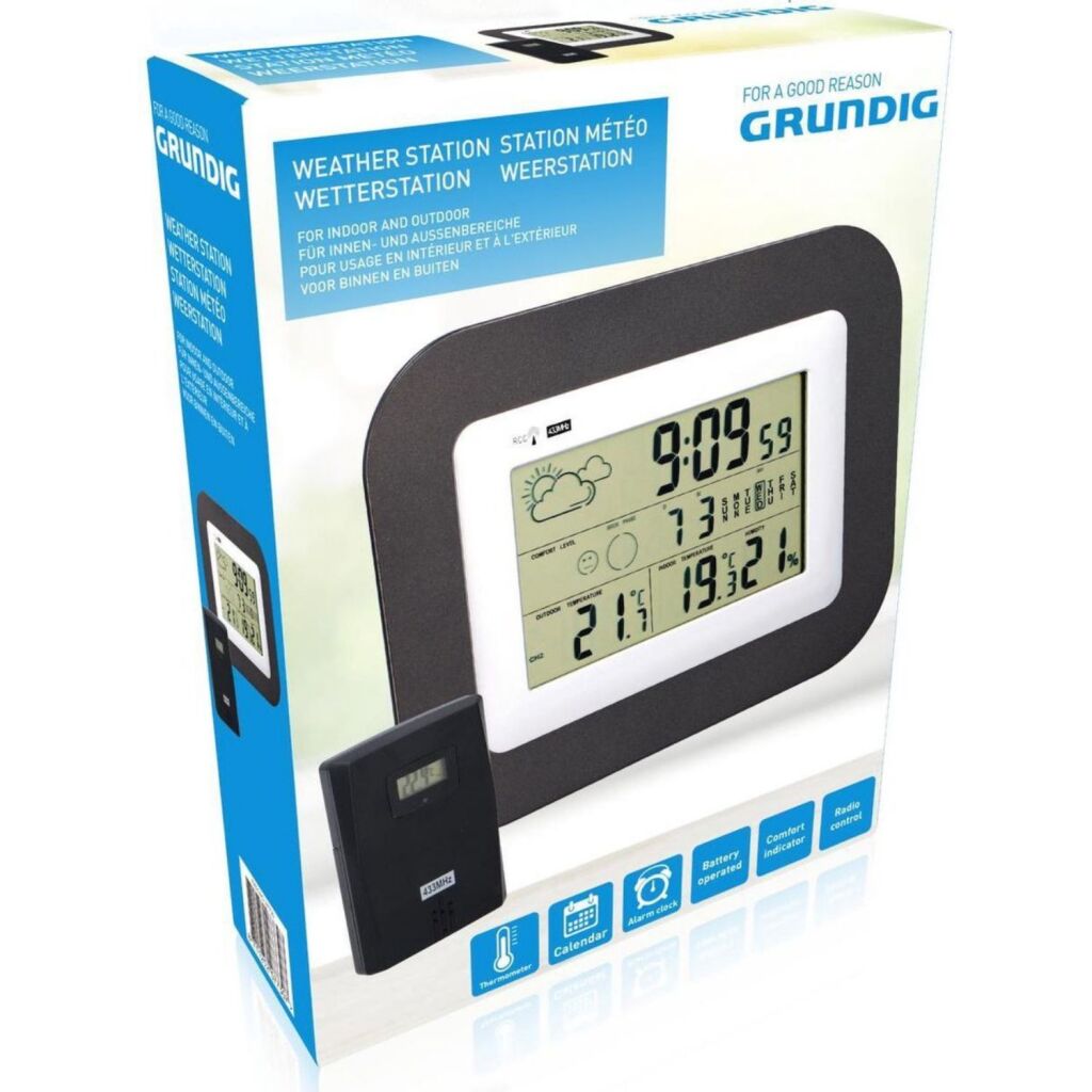 Grundig Grundig Weather Station Indoor and Outdoor Black