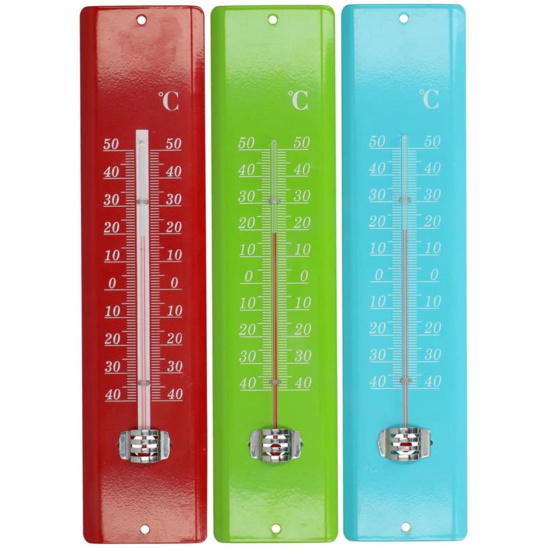 Kinzo termometer metal 29,5x7x2cm