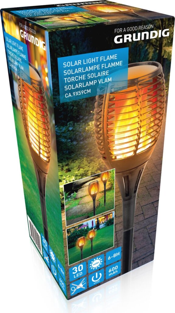 Grundig Solarleuchte Flamme 30 LED