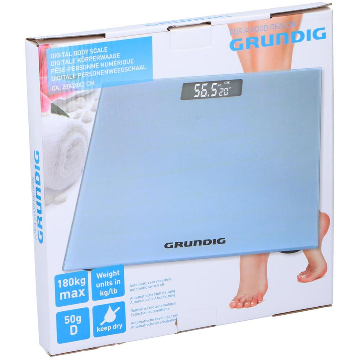 Grundig personenweegschaal glas grijs