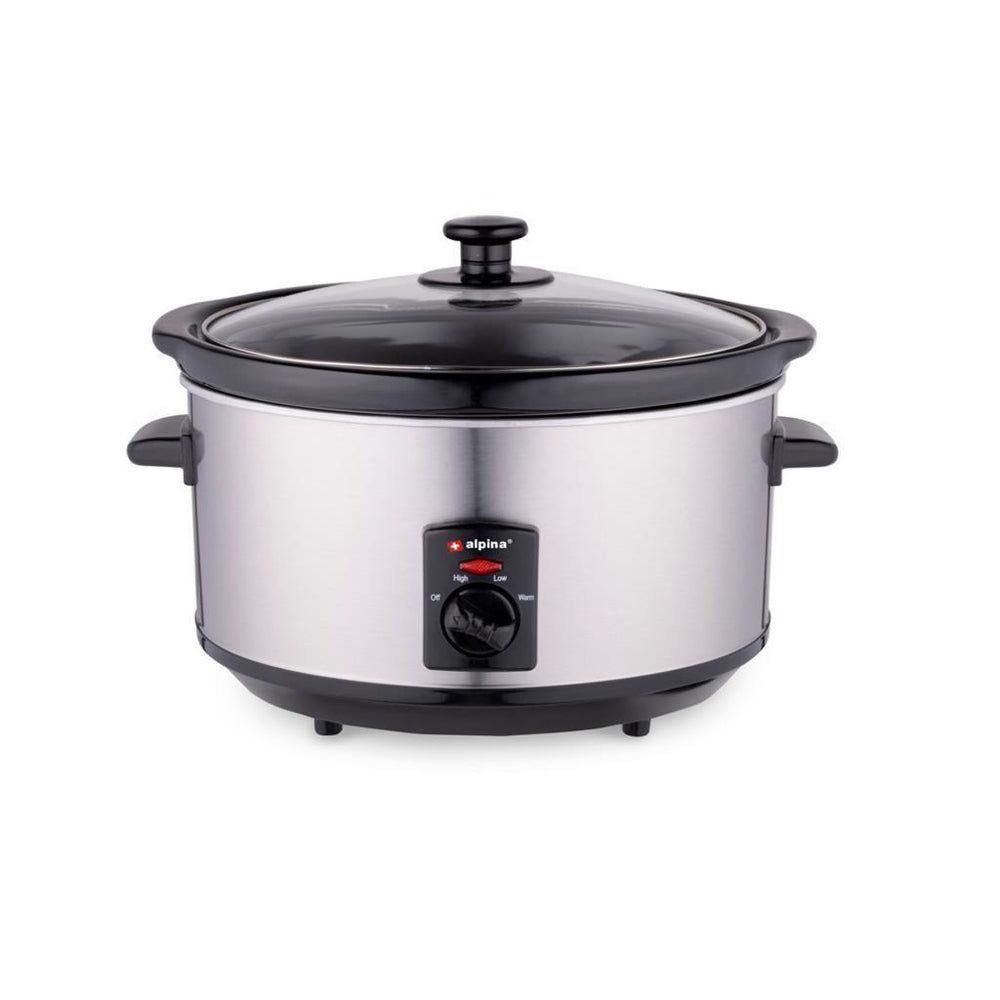 Alpina slow cooker 3.5l 240w stainless steel black