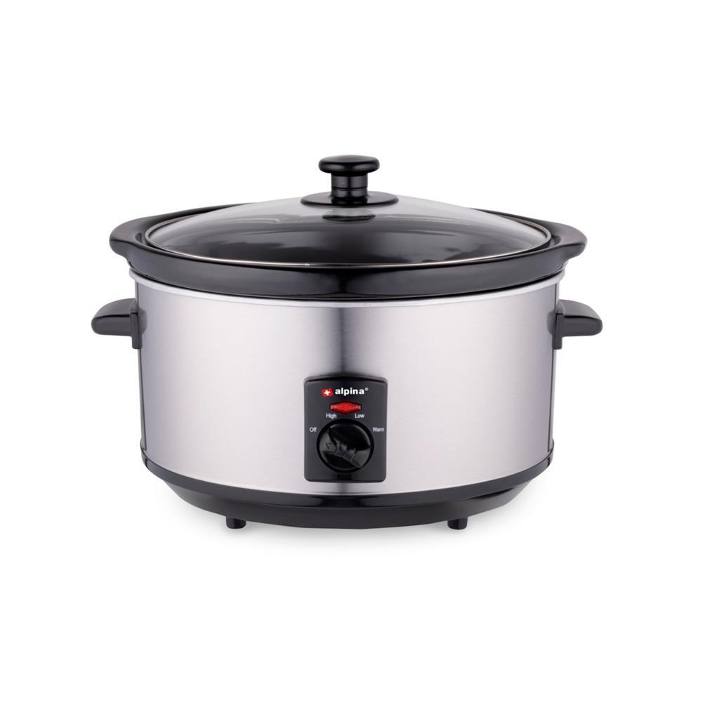 Alpina slow cooker 3.5l 240w stainless steel black