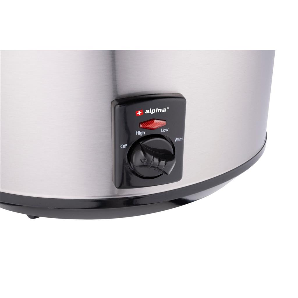 Alpina slow cooker 3.5l 240w stainless steel black