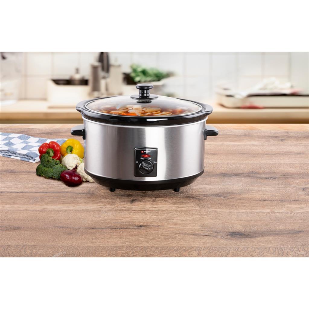 Alpina slow cooker 3.5l 240w stainless steel black