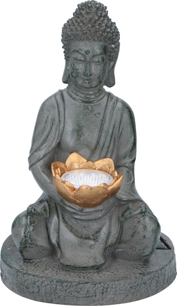 Grundig Grundig Buddha statue with solar lamp LED on-off button burning time 6-8 hours 17x16x27cm
