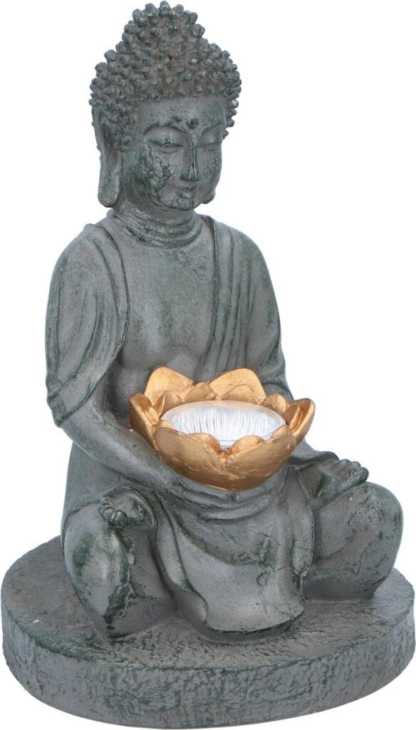 Grundig Grundig Buddha statue with solar lamp LED on-off button burning time 6-8 hours 17x16x27cm