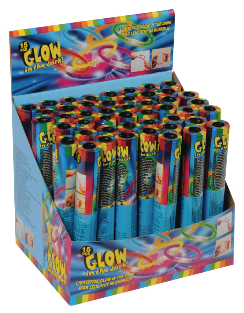 Basic glow in the dark sticks glow bracelets 15 pieces