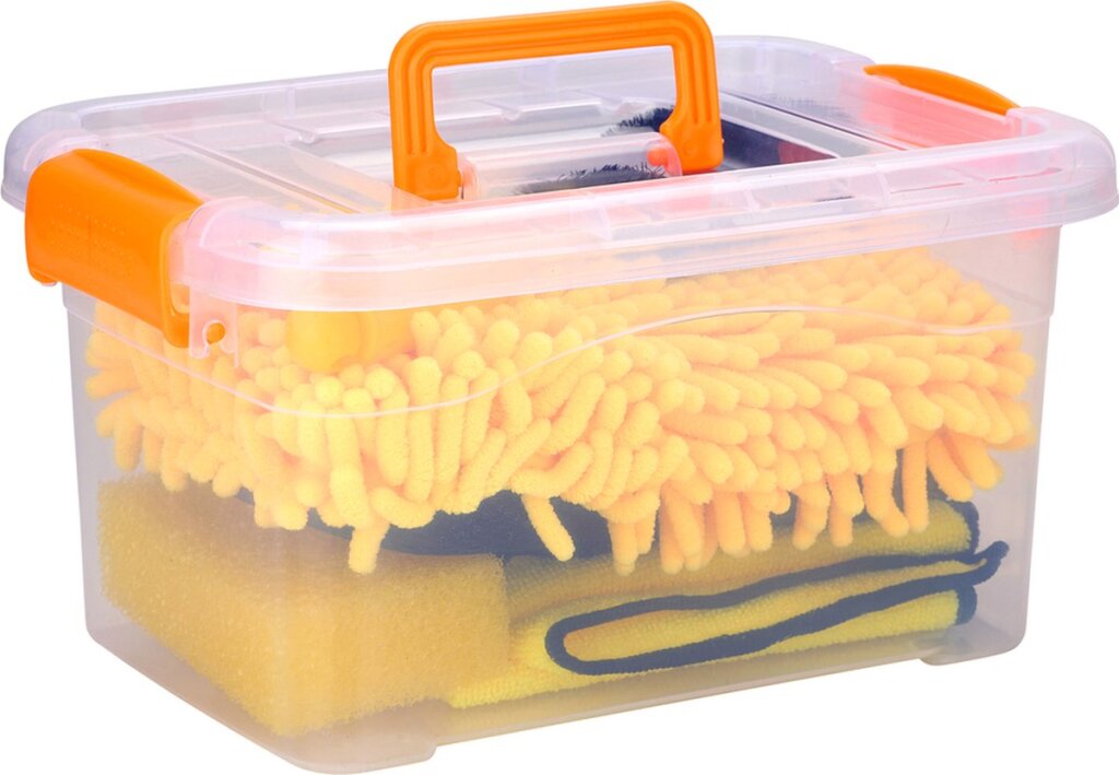 Dunlop Autoswäsch Set Felg Pinsel Autowäsch Pinsel Auto Schwamm a Späicherkëscht