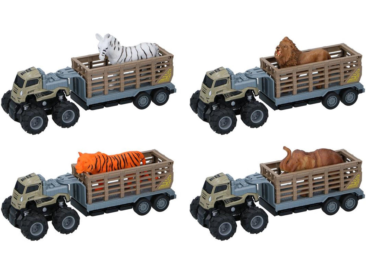 Eddy toys truck met aanhanger en wild dier