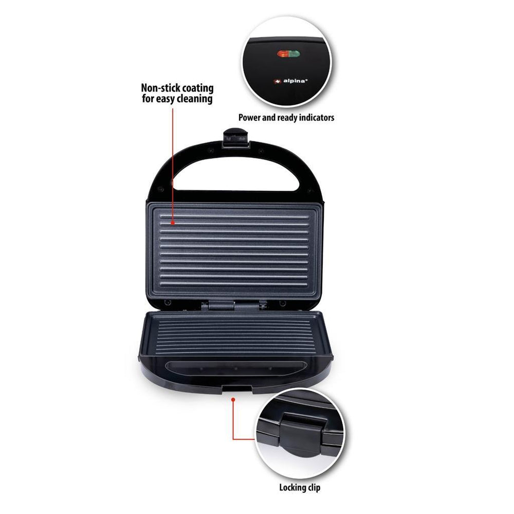 Alpina Contact Grill 750W Negro