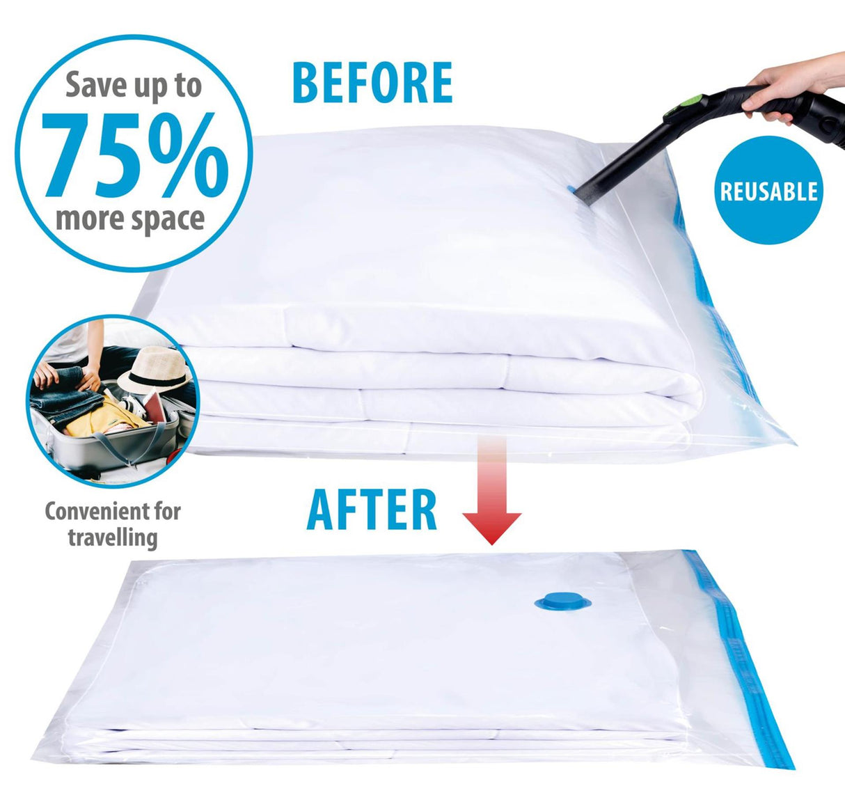 Alpina Vakuum-Aufbewahrungsbeutel 90 x 110 cm