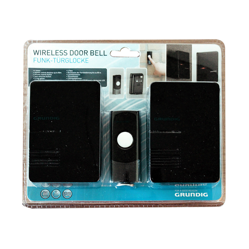 Grundig Grundig Wireless Doorbell with 2 Receivers Black