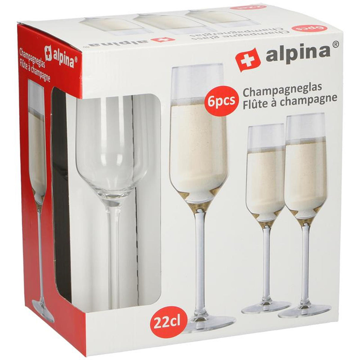 Alpina champagneglas 220ml set a 6 stuks