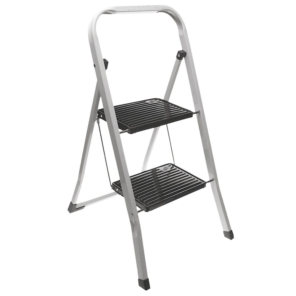 Excellent houseware folding kitchen stepladder 2 steps black metal