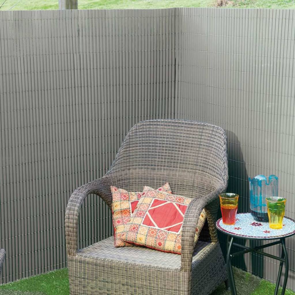 Nature Nature Garden Screen Double -Sided 1,5x3 M PVC Gray