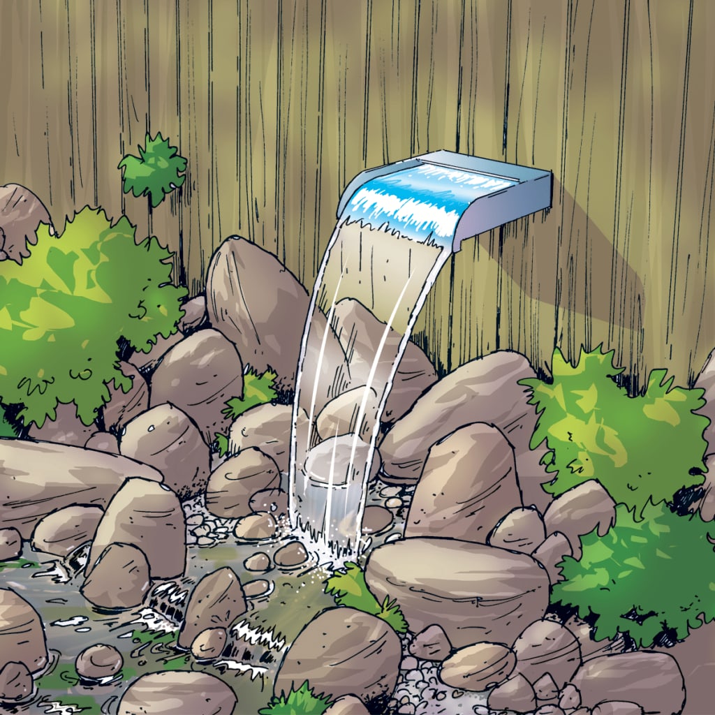 Ubbink купа водопад Nevada с LED осветление 30см неръждаема стомана