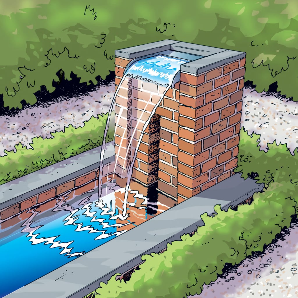 Ubbink купа водопад Nevada с LED осветление 30см неръждаема стомана