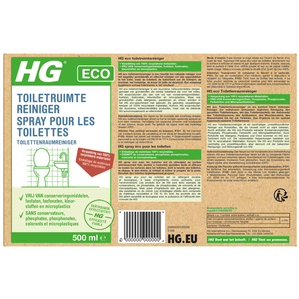 Hg nettoyant WC écologique 500 ml