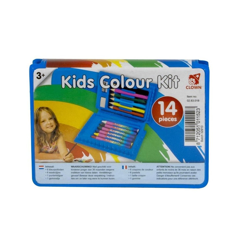 Clown Children's Color Suitcase 14 pièces