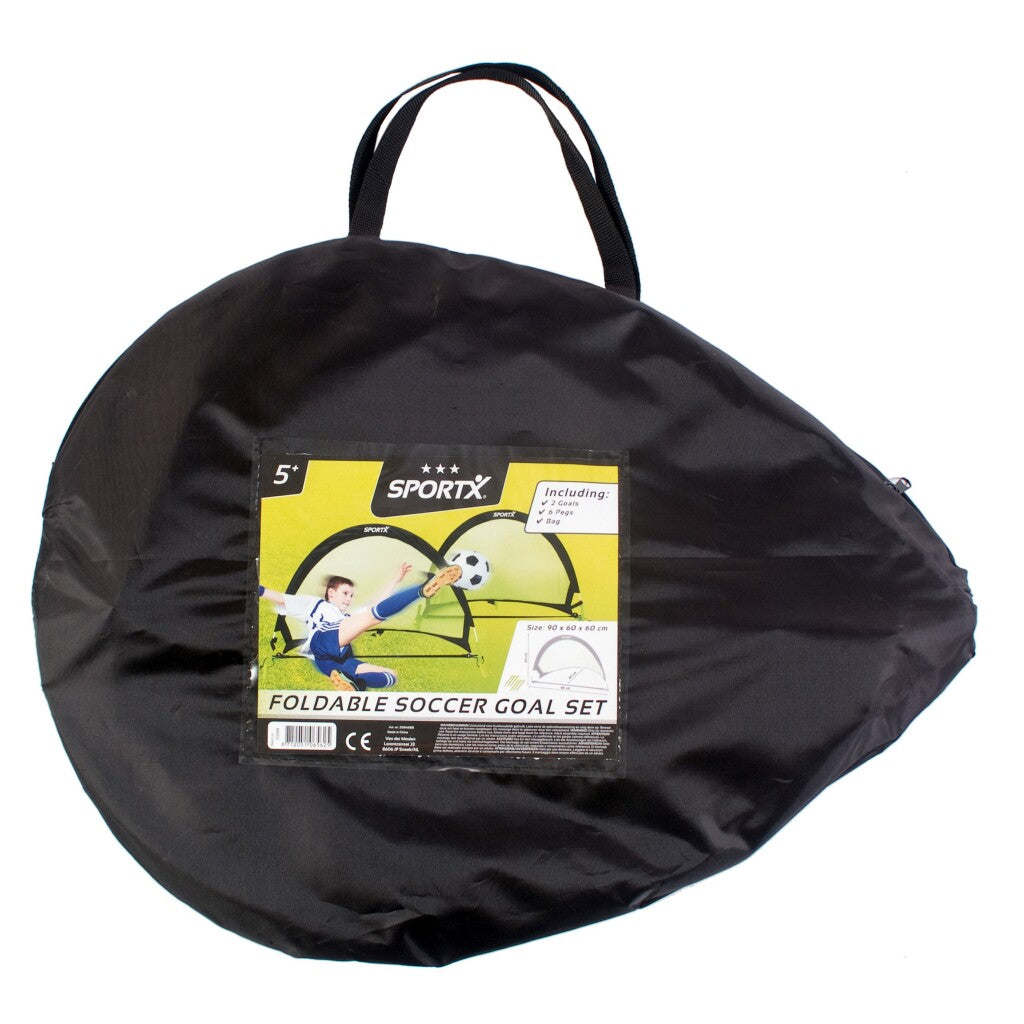 Porte da calcio pieghevoli Sportx 90x60x60 cm 2 pezzi nero verde