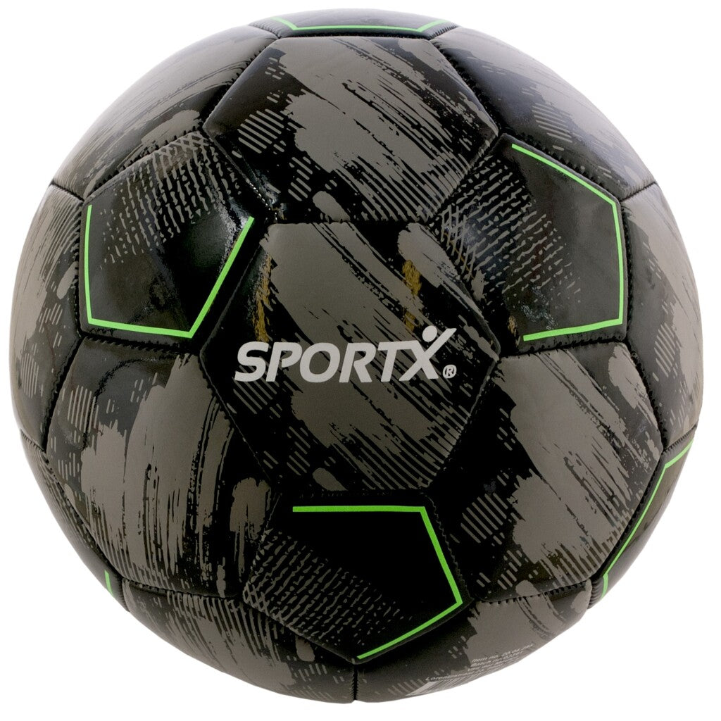 Pallone da calcio Sportx 22 cm 330-350 g nero grigio verde neon