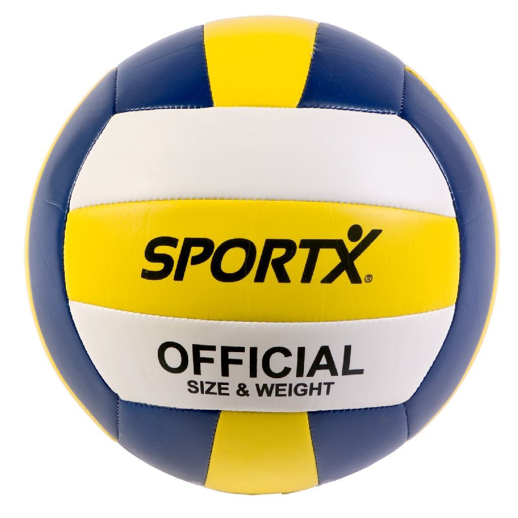 Sportx official volleybal 22 cm wit geel blauw