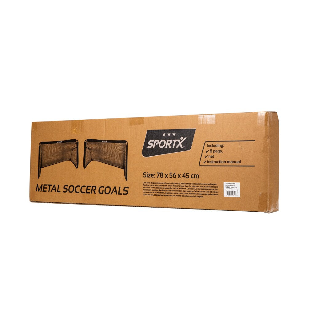 Sportx Metall-Fußballtore 78x56x45 cm 2 Stück schwarz
