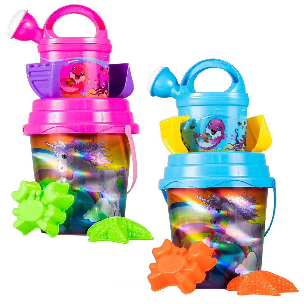 Set de playa de verano estampado láser unicornio 7 piezas 2ass