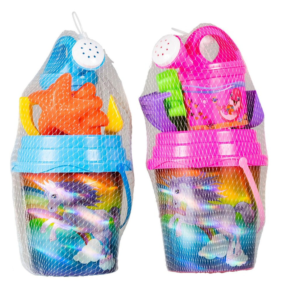Set de playa de verano estampado láser unicornio 7 piezas 2ass