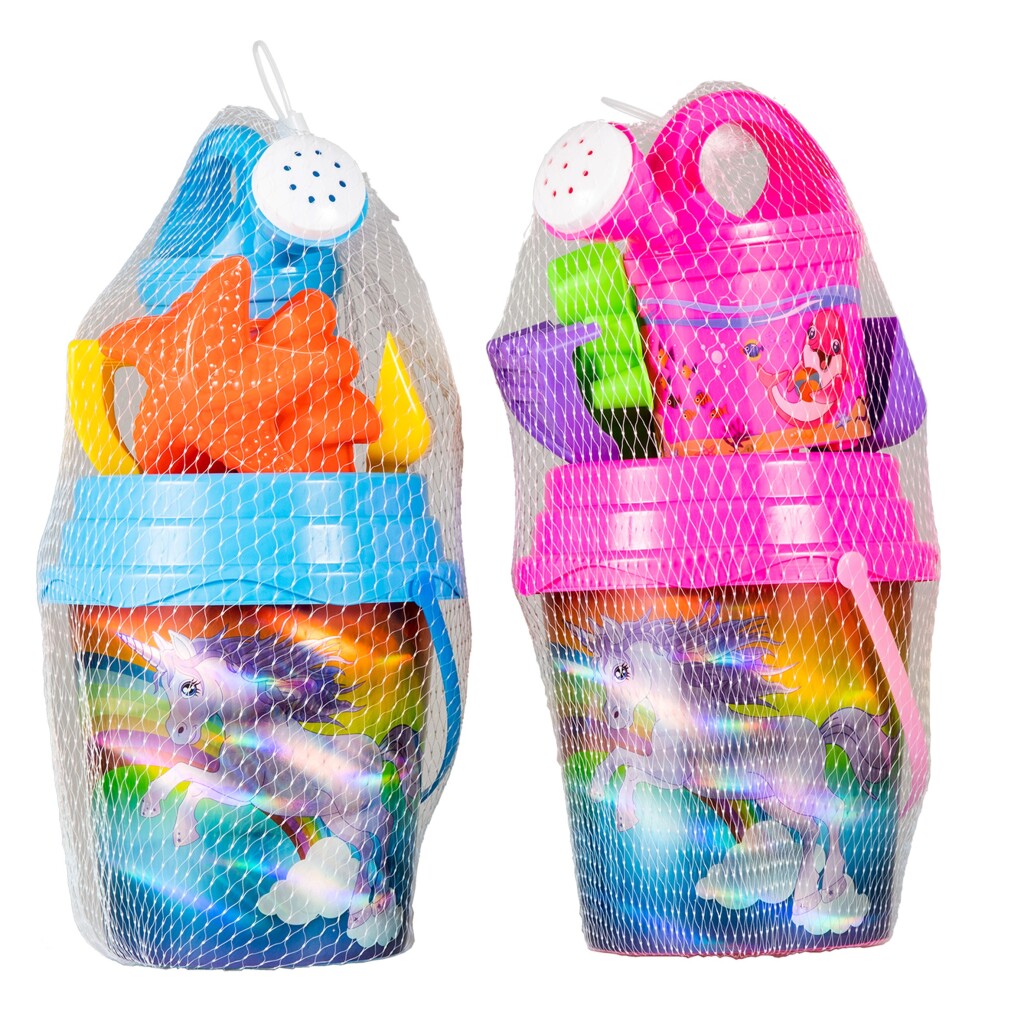 Set de playa de verano estampado láser unicornio 7 piezas 2ass