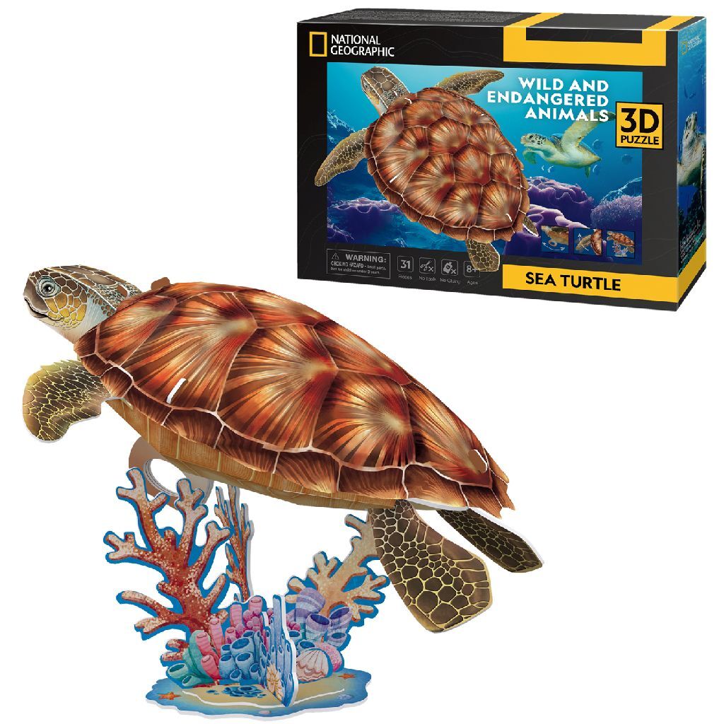 Cubic fun national geographic 3D puzzle sea turtle 31 pieces