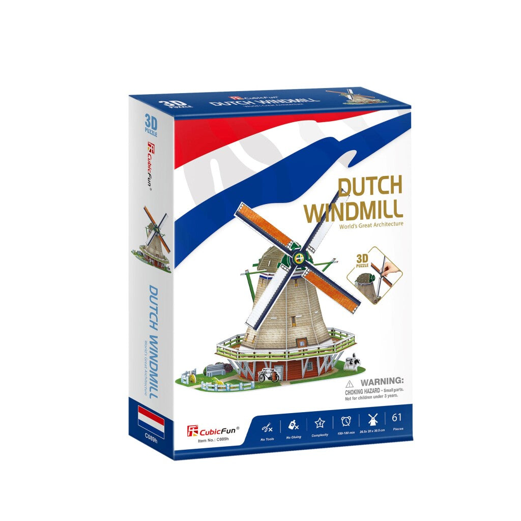 Kubikfun 3D -Puzzle Niederländische Windmühle 61 Teile