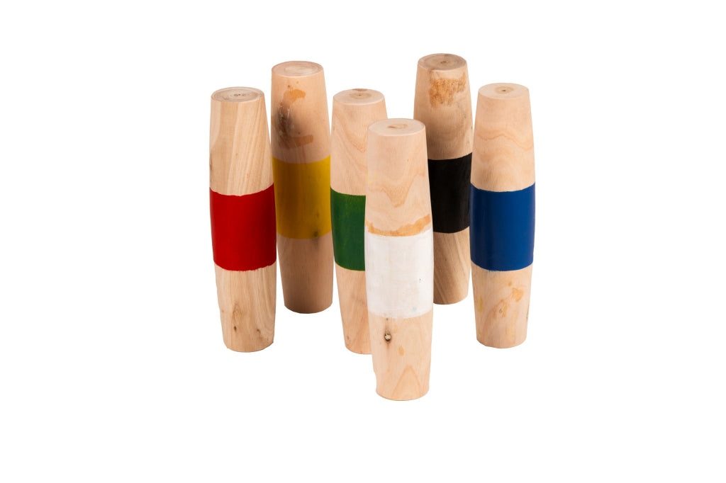 Utomhus lek trälstolar fotboll