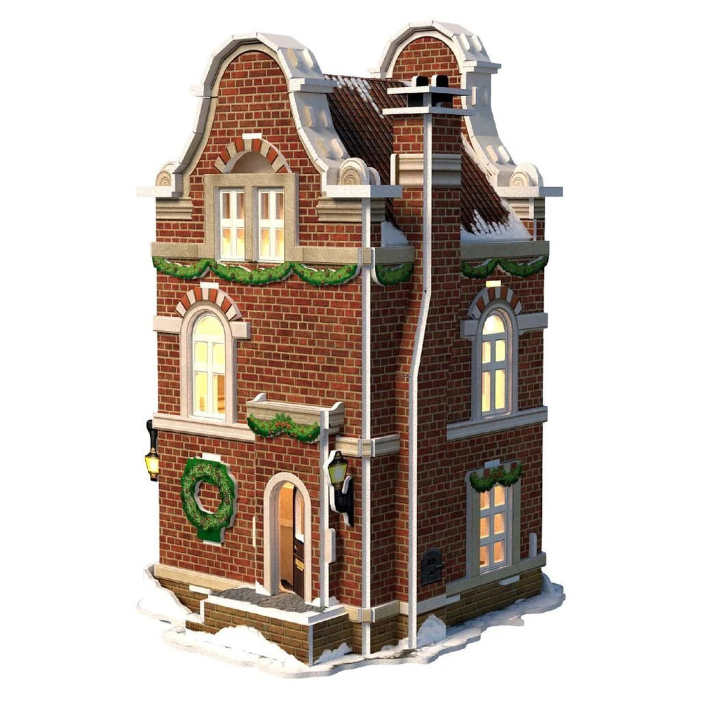 Kubisches lustiges 3D-Puzzle Holländisches Haus Winterkäseladen + Licht 60 Teile