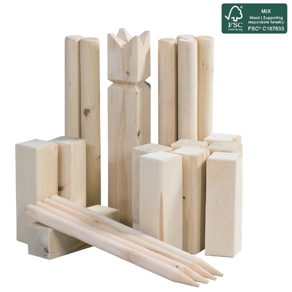 Juego al aire libre Kubb Game de lanzamiento de madera FSC con bolsa de transportista