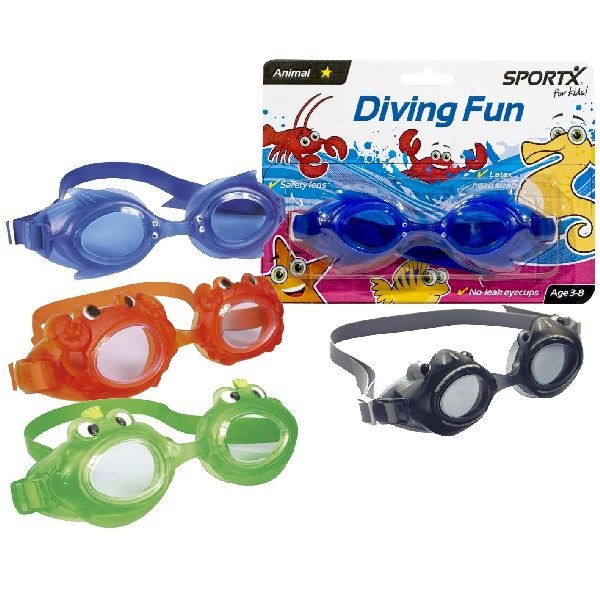 Sportx kids chlorine goggles animal 3-8 years