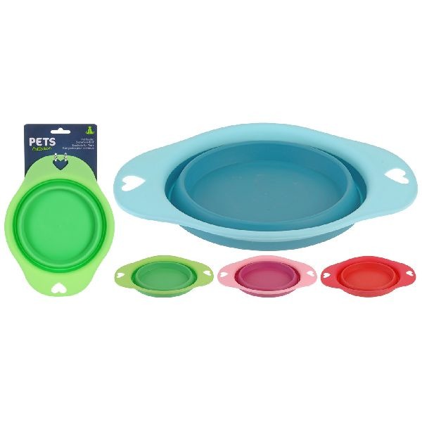 Ciotola per cibo per cani in silicone pieghevole di base