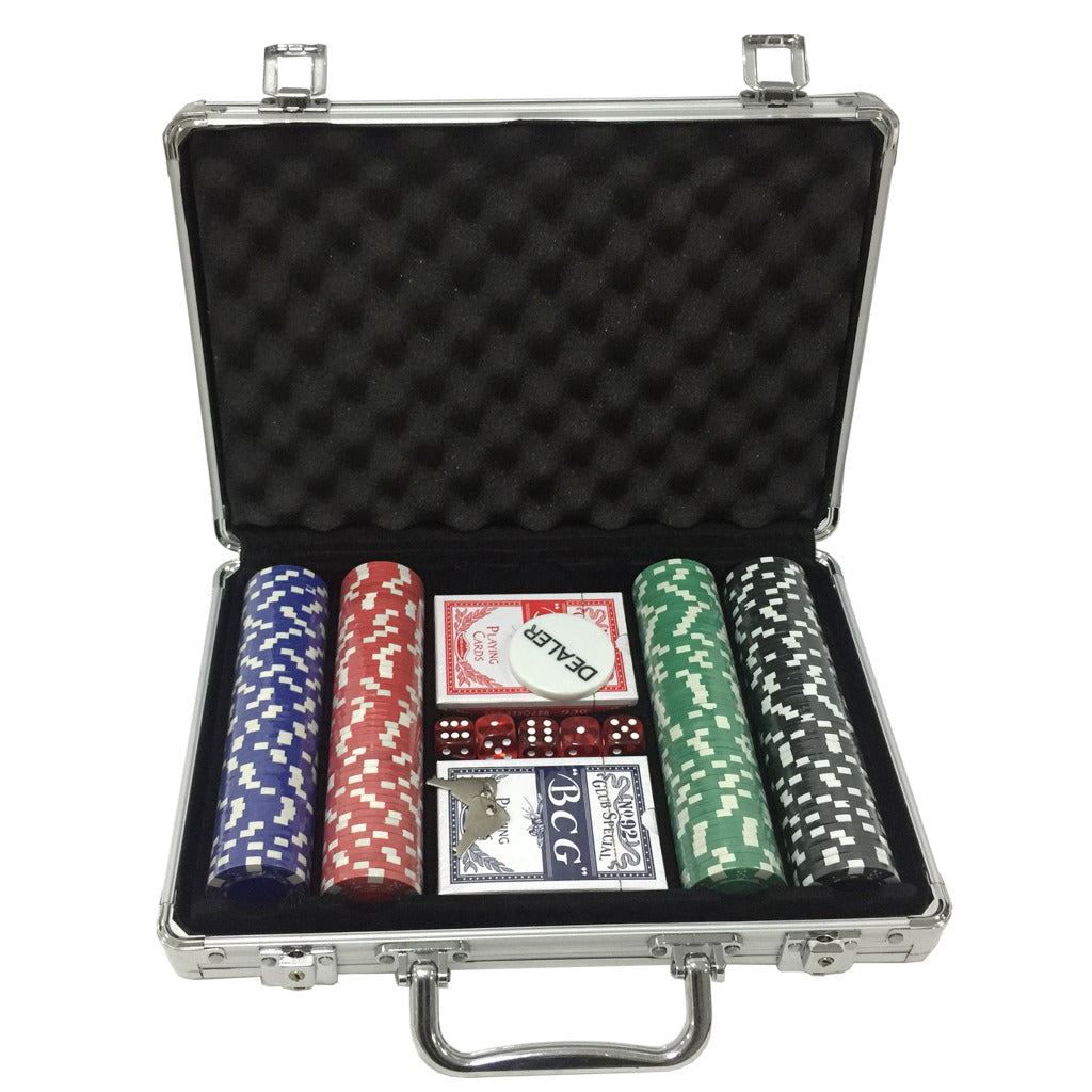 Clownspel pokerset i aluminiumfodral