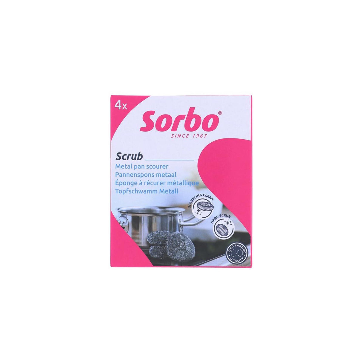 Sorbo pansponsen metaal 19 gram 4 stuks