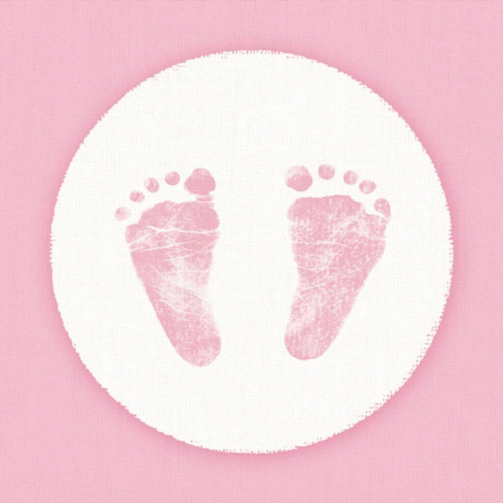 Ambiente napkins baby feet 33 cm pink