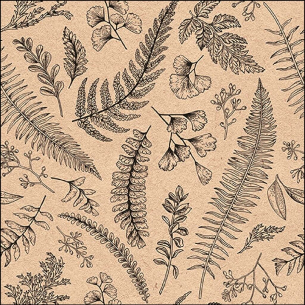 Les serviettes ambiantes feuilles et herbes 20 pièces