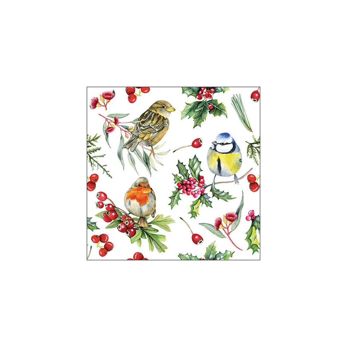 Ambiente napkins birds in winter 33cm