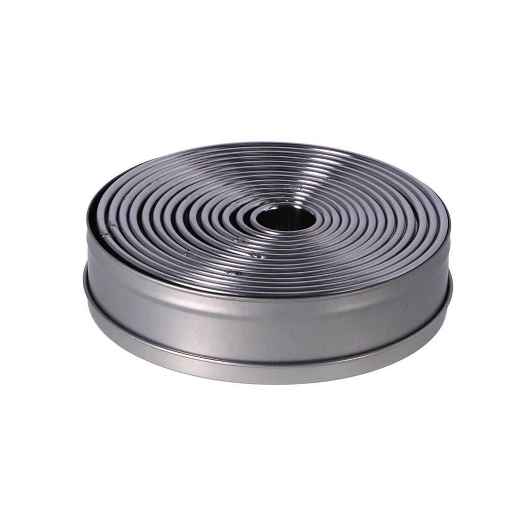 Patisse round cookie cutters in tin 14-piece stainless steel