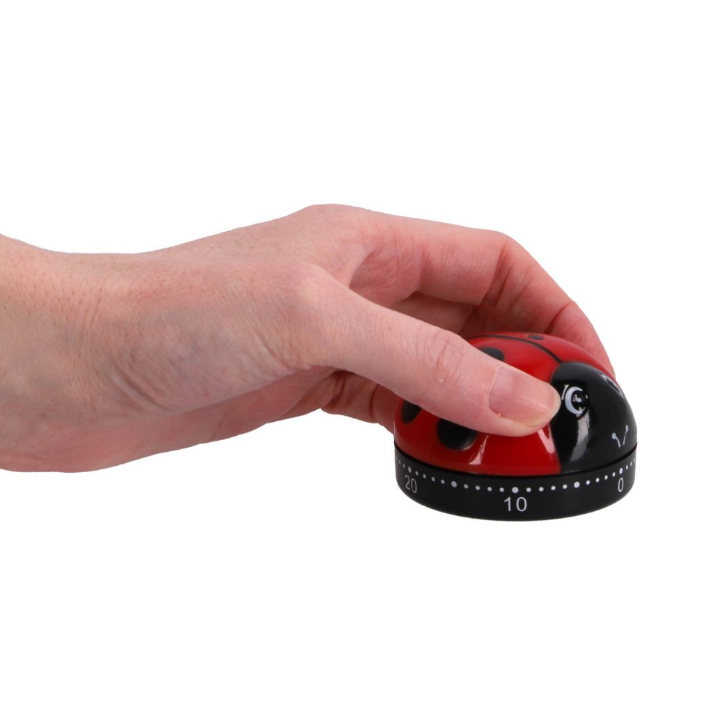 Patisse temporizador de cozinha joaninha 6 cm preto vermelho